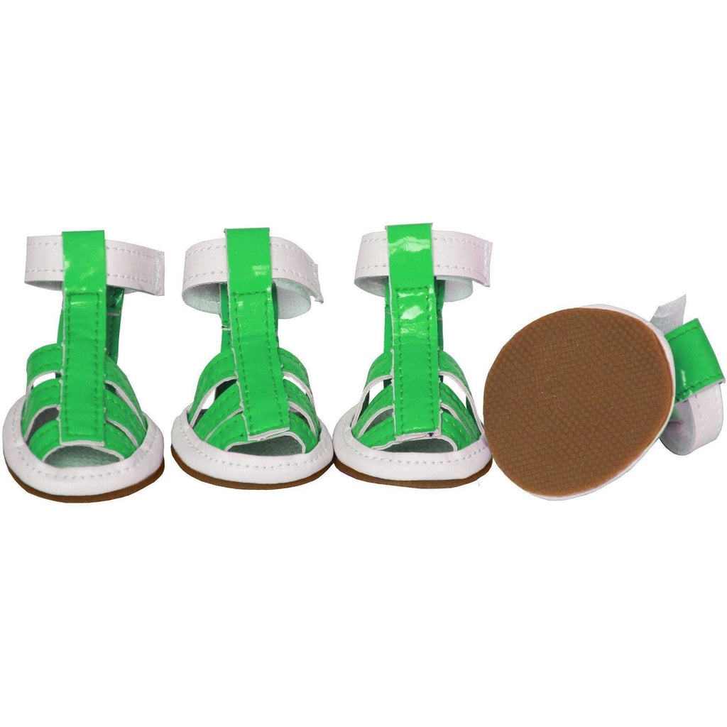 Buckle-Supportive PVC Waterproof Dog Shoes Sandals – Set of 4