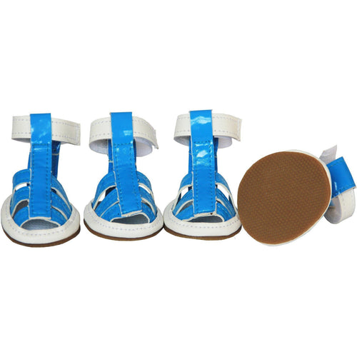 Buckle-Supportive PVC Waterproof Dog Shoes Sandals – Set of 4