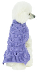 Butterfly Stitched Heavy Cable Knitted Fashion Turtle Neck Dog Sweater