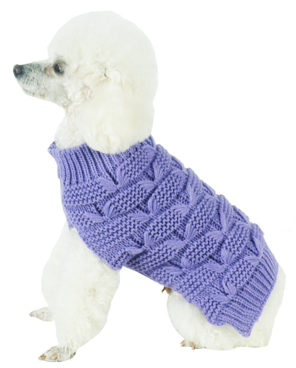 Butterfly Stitched Heavy Cable Knitted Fashion Turtle Neck Dog Sweater