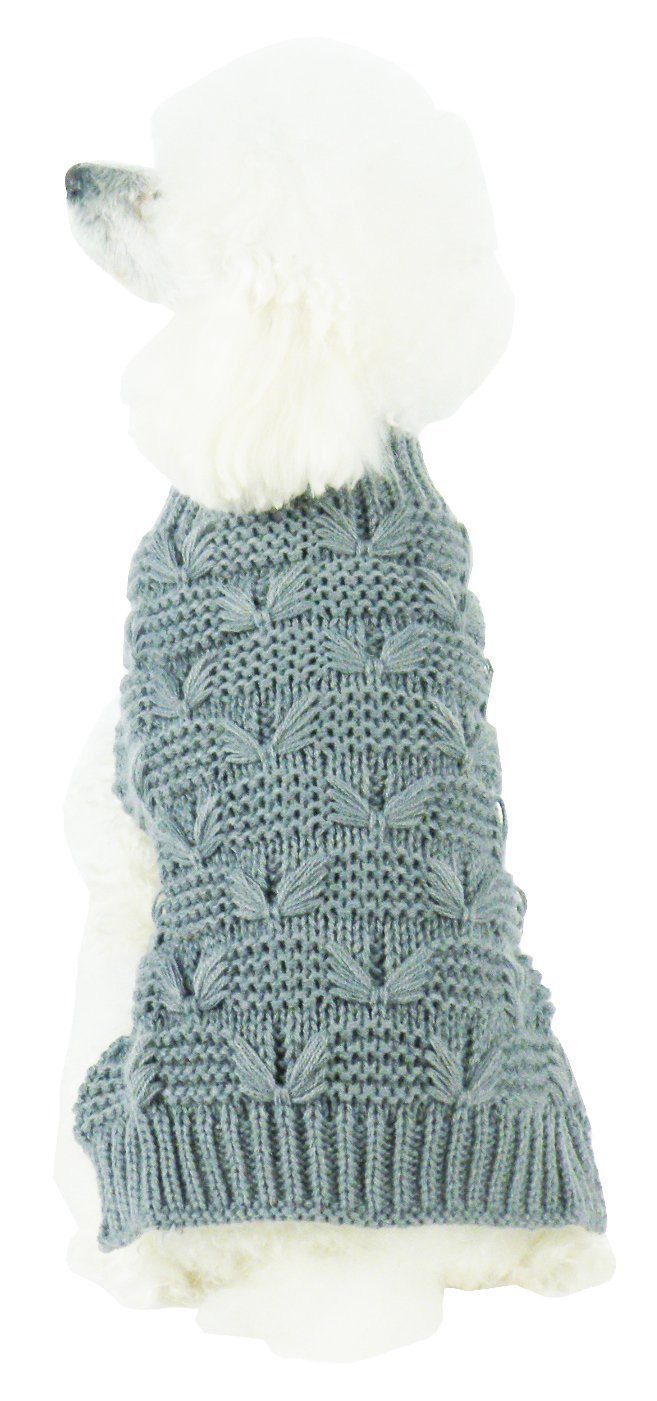 Butterfly Stitched Heavy Cable Knitted Fashion Turtle Neck Dog Sweater