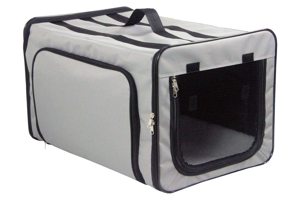 Capacious Dual-Sided Expandable Wire Folding Collapsible Dog Crate Carrier