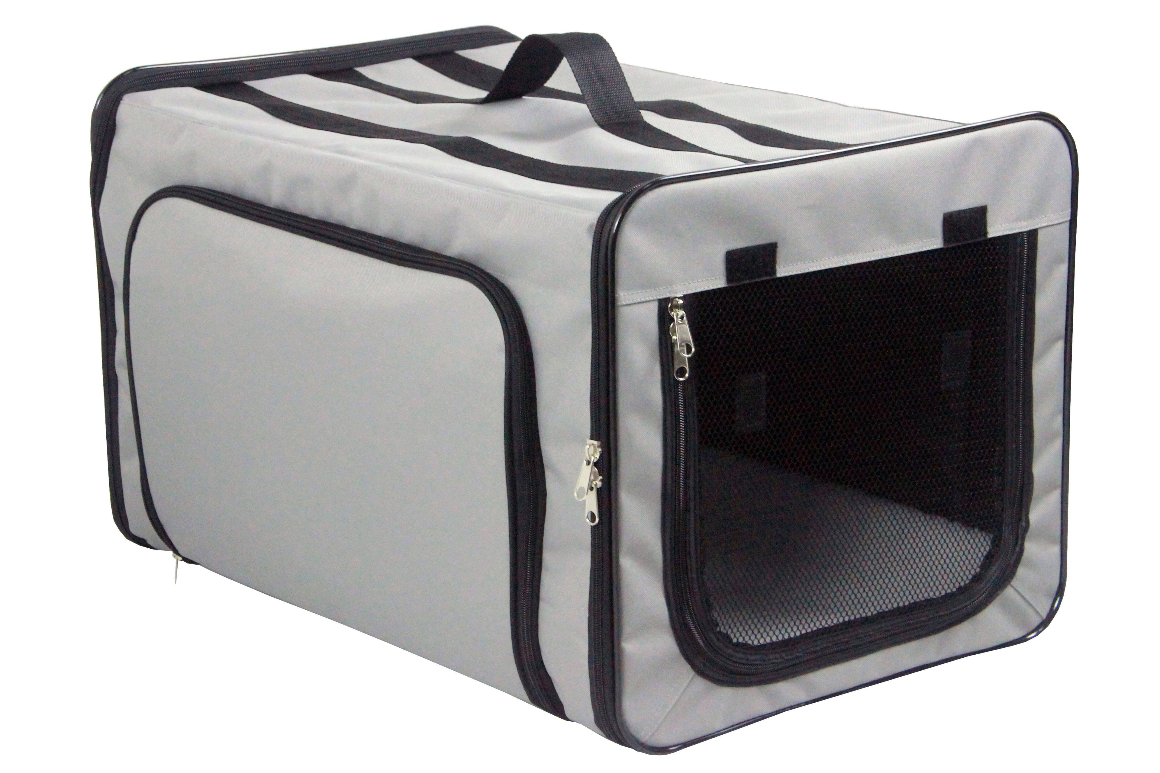 Capacious Dual-Sided Expandable Wire Folding Collapsible Dog Crate Carrier