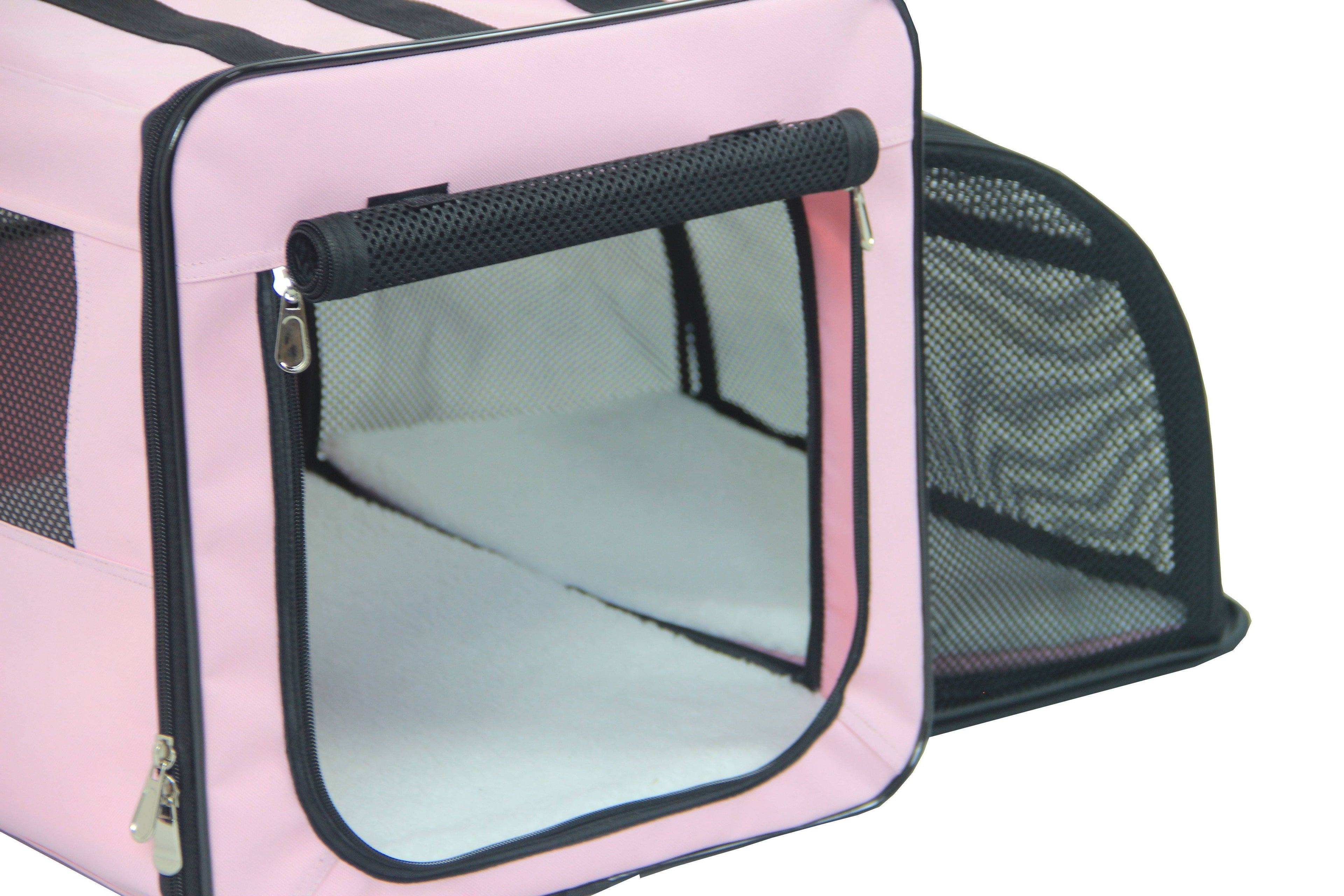 Capacious Dual-Sided Expandable Wire Folding Collapsible Dog Crate Carrier