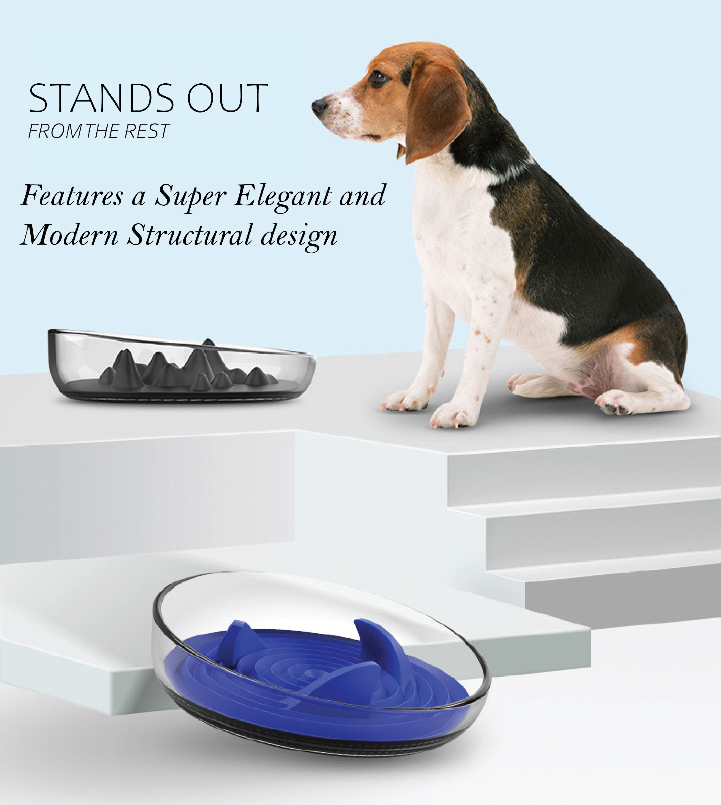 Cirlicue Mountain Shaped Modern Slow Feeding Pet Bowl