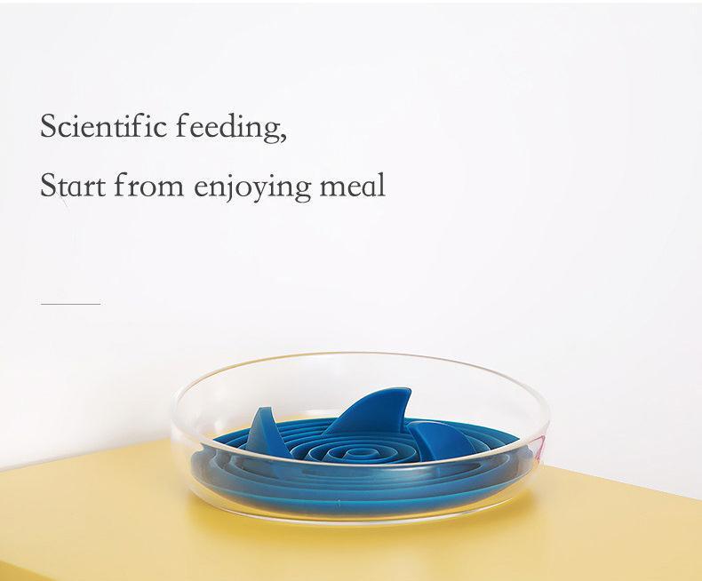 Cirlicue Shark Fin Shaped Modern Slow Feeding Pet Bowl
