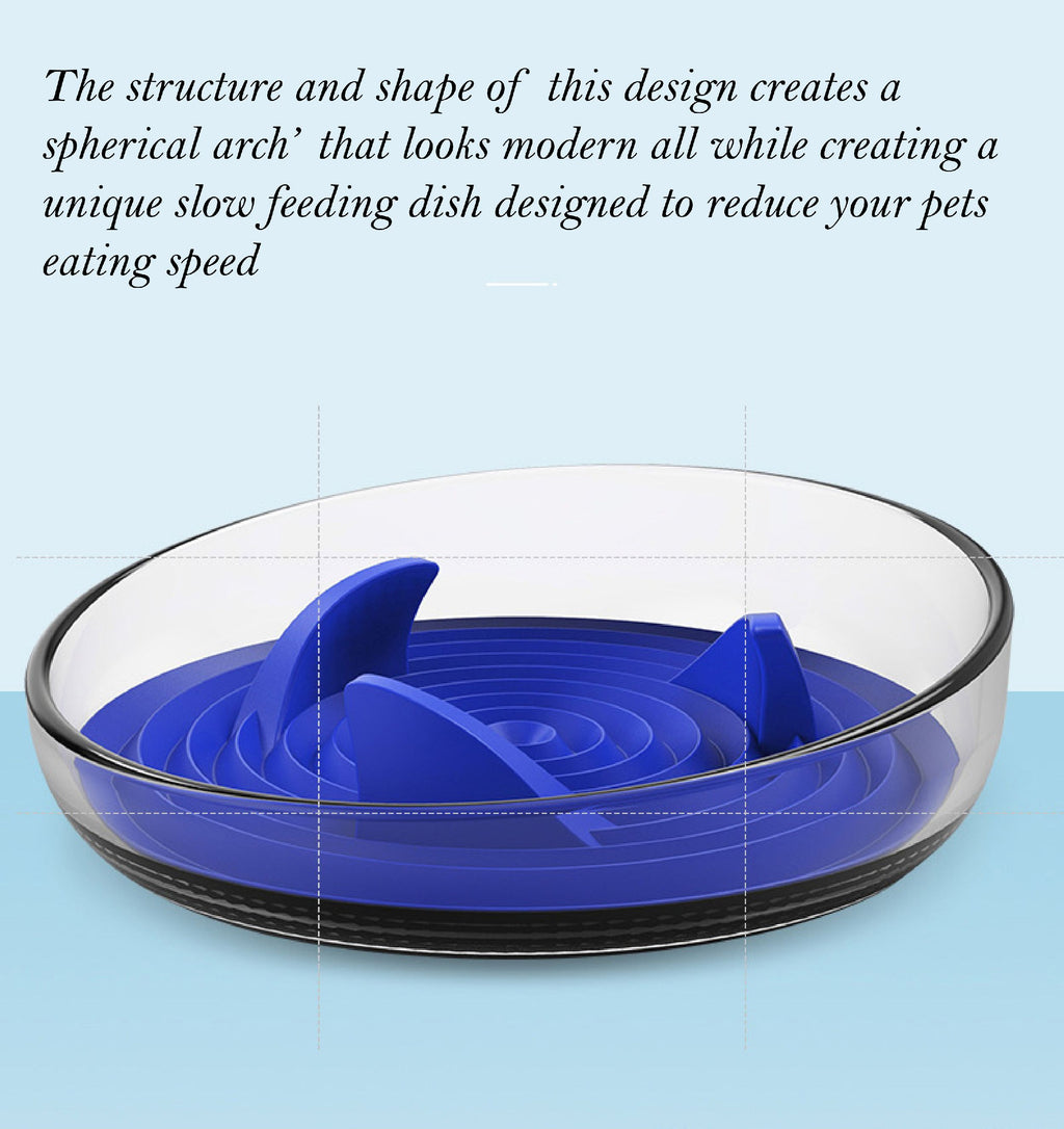 Cirlicue Shark Fin Shaped Modern Slow Feeding Pet Bowl