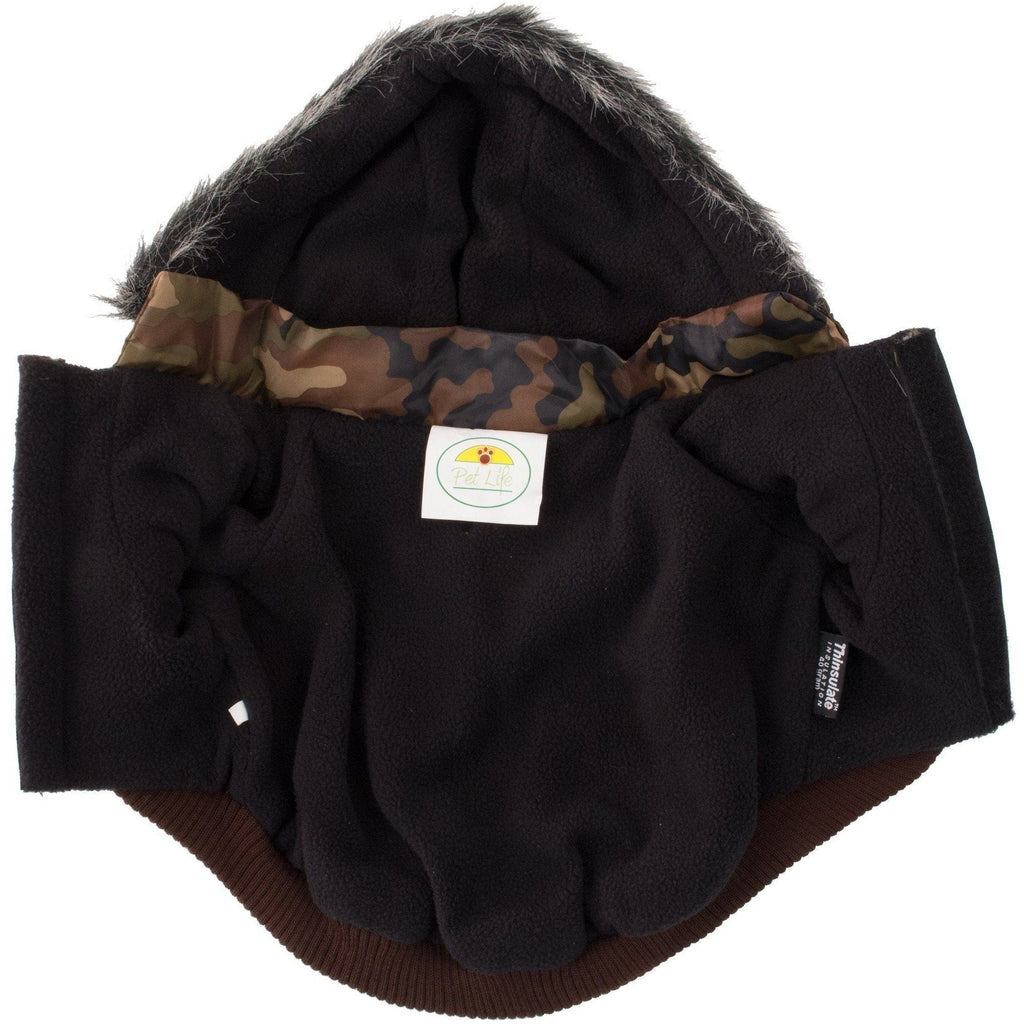 Classic Metallic Fashion 3M Insulated Dog Coat Parka with Removable Hood