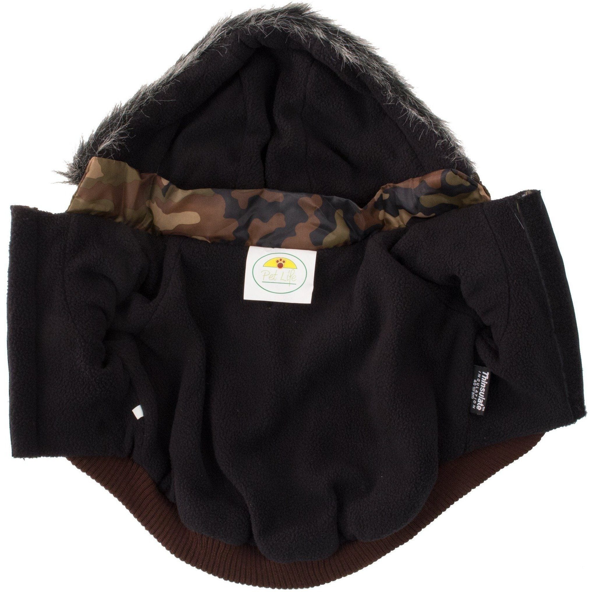 Classic Metallic Fashion 3M Insulated Dog Coat Parka with Removable Hood