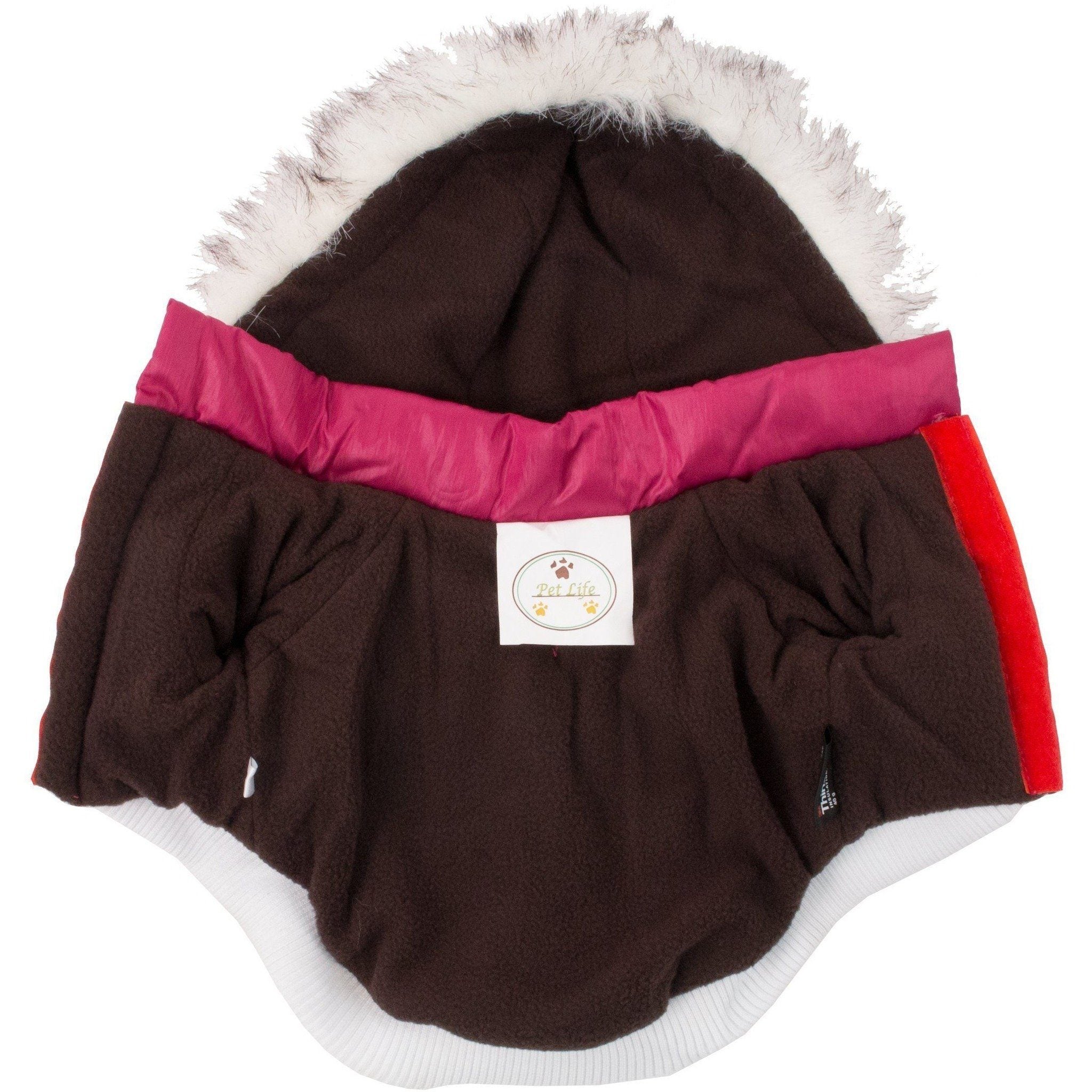Classic Metallic Fashion 3M Insulated Dog Coat Parka with Removable Hood