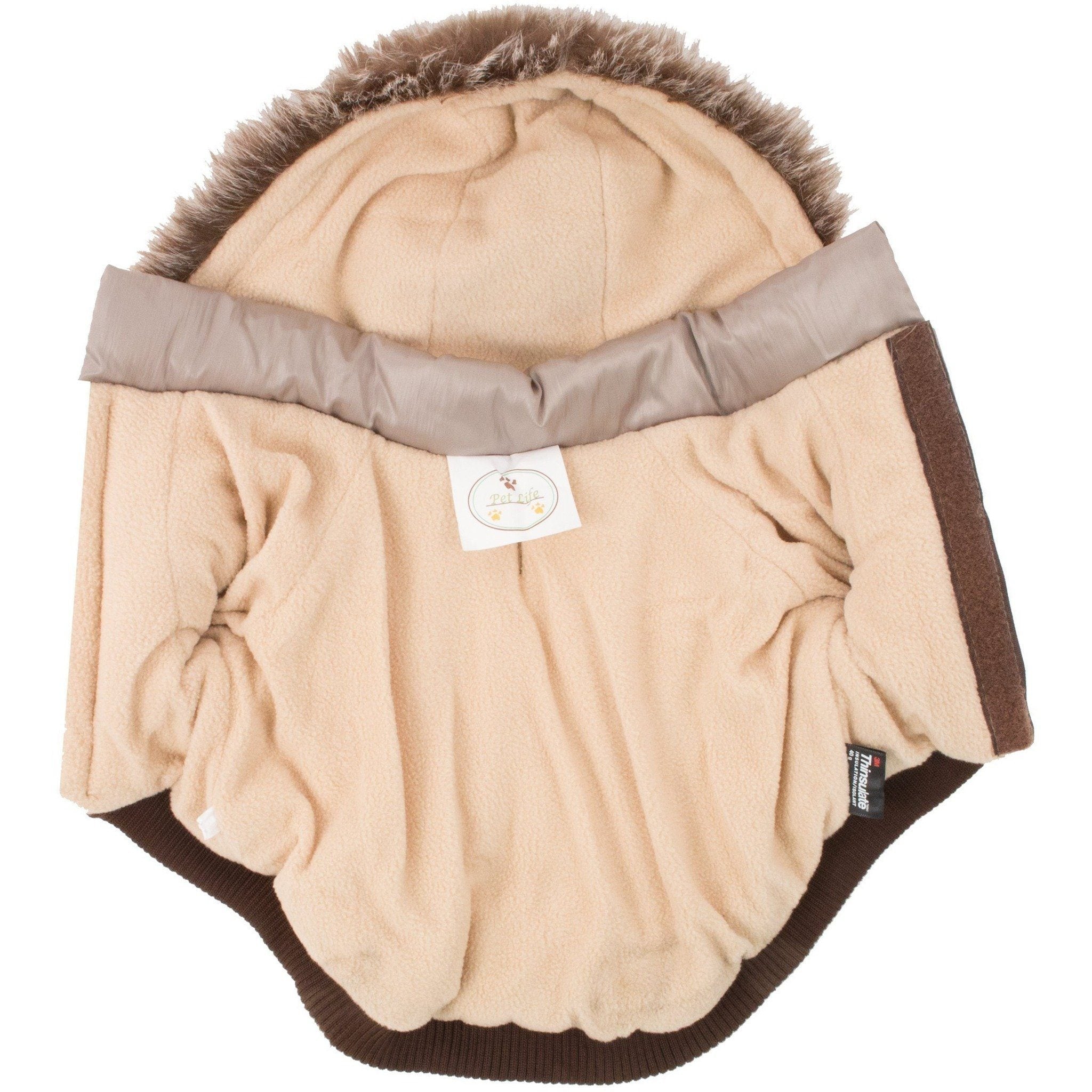 Classic Metallic Fashion 3M Insulated Dog Coat Parka with Removable Hood