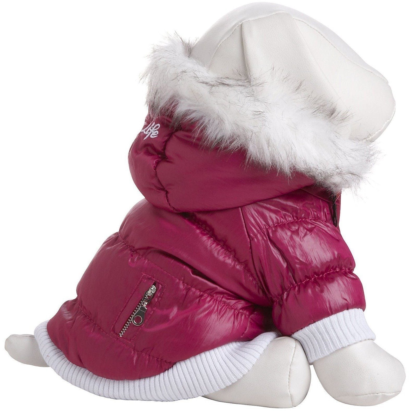 Classic Metallic Fashion 3M Insulated Dog Coat Parka with Removable Hood – Solid Colors