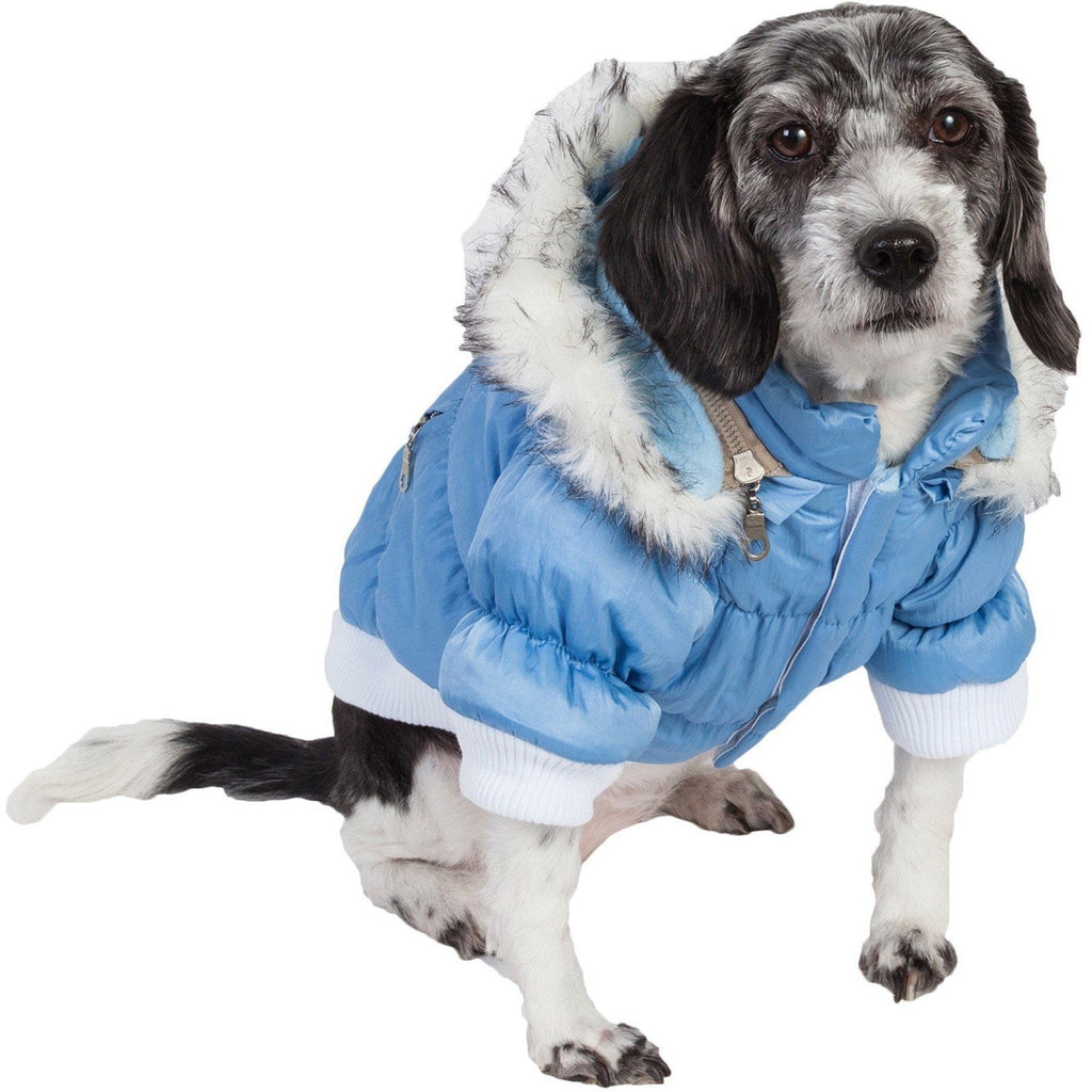 Classic Metallic Fashion 3M Insulated Dog Coat Parka with Removable Hood – Solid Colors
