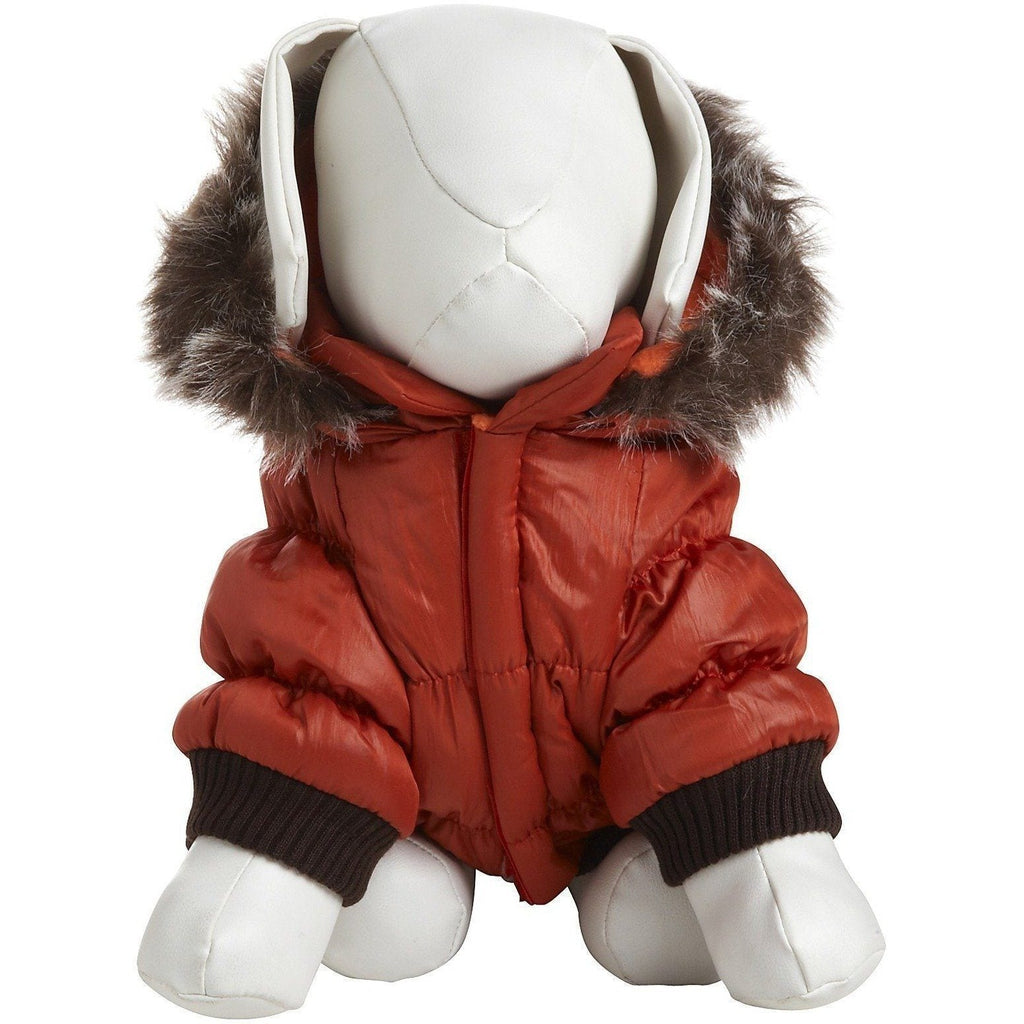 Classic Metallic Fashion 3M Insulated Dog Coat Parka with Removable Hood – Solid Colors