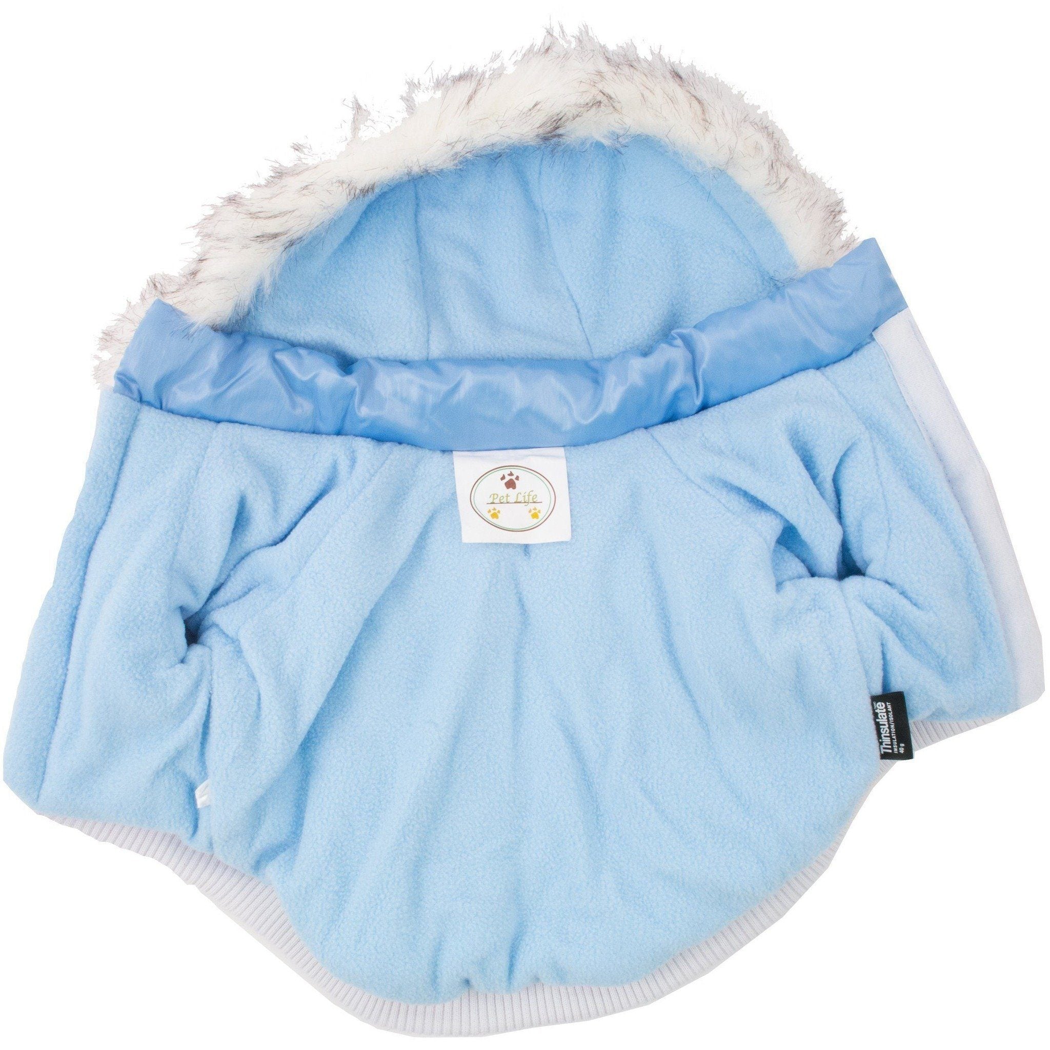 Classic Metallic Fashion 3M Insulated Dog Coat Parka with Removable Hood