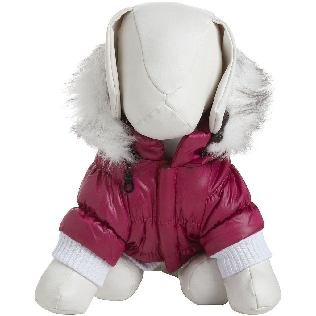 Classic Metallic Fashion 3M Insulated Dog Coat Parka with Removable Hood – Solid Colors