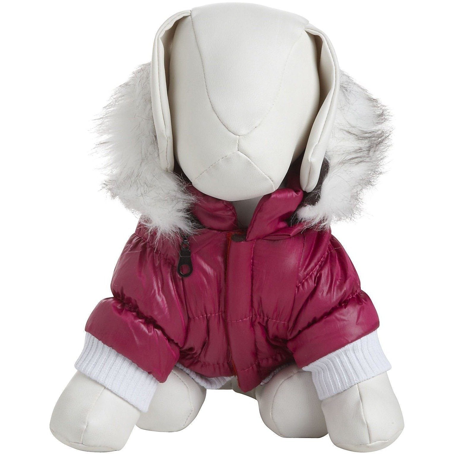 Classic Metallic Fashion 3M Insulated Dog Coat Parka with Removable Hood – Solid Colors