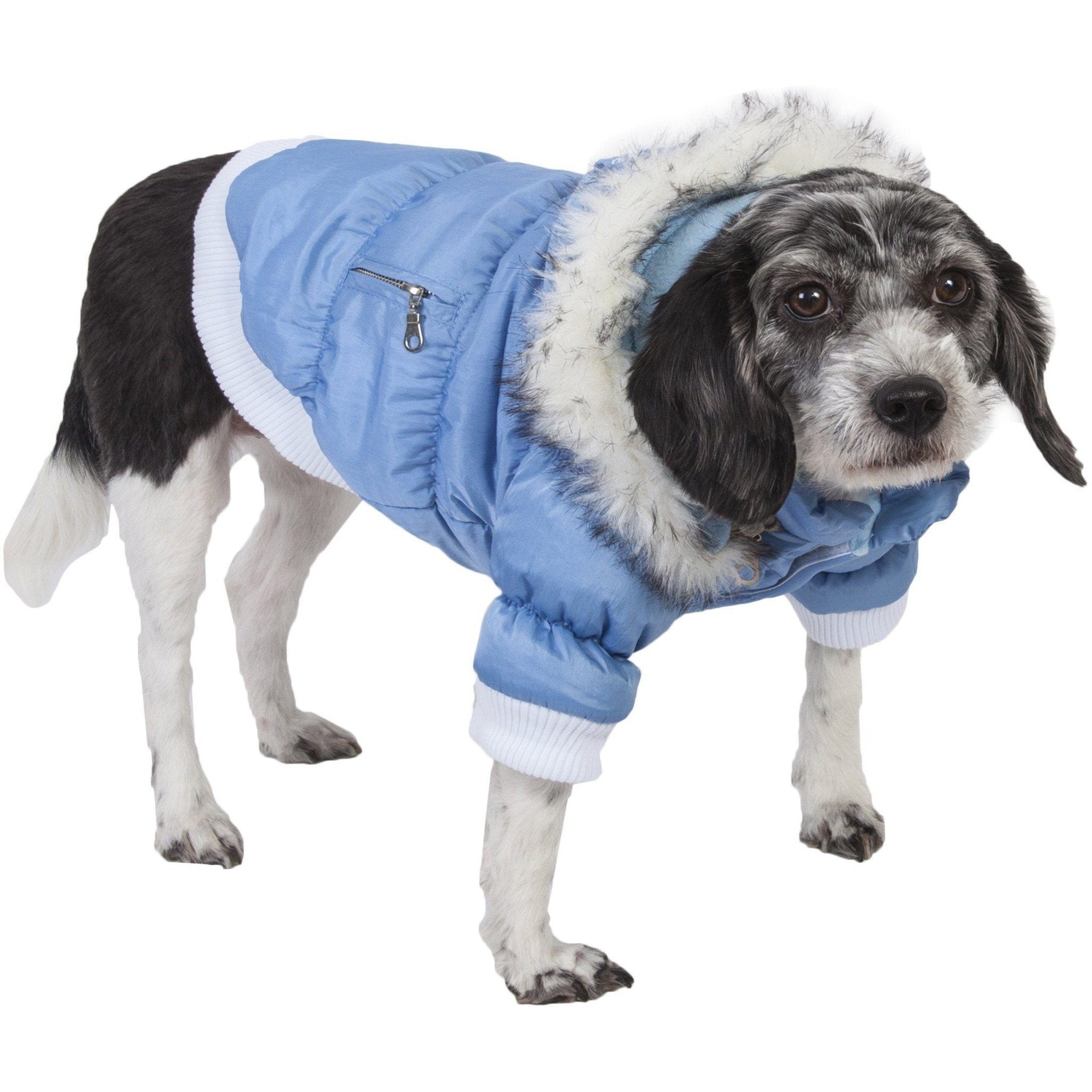 Classic Metallic Fashion 3M Insulated Dog Coat Parka with Removable Hood