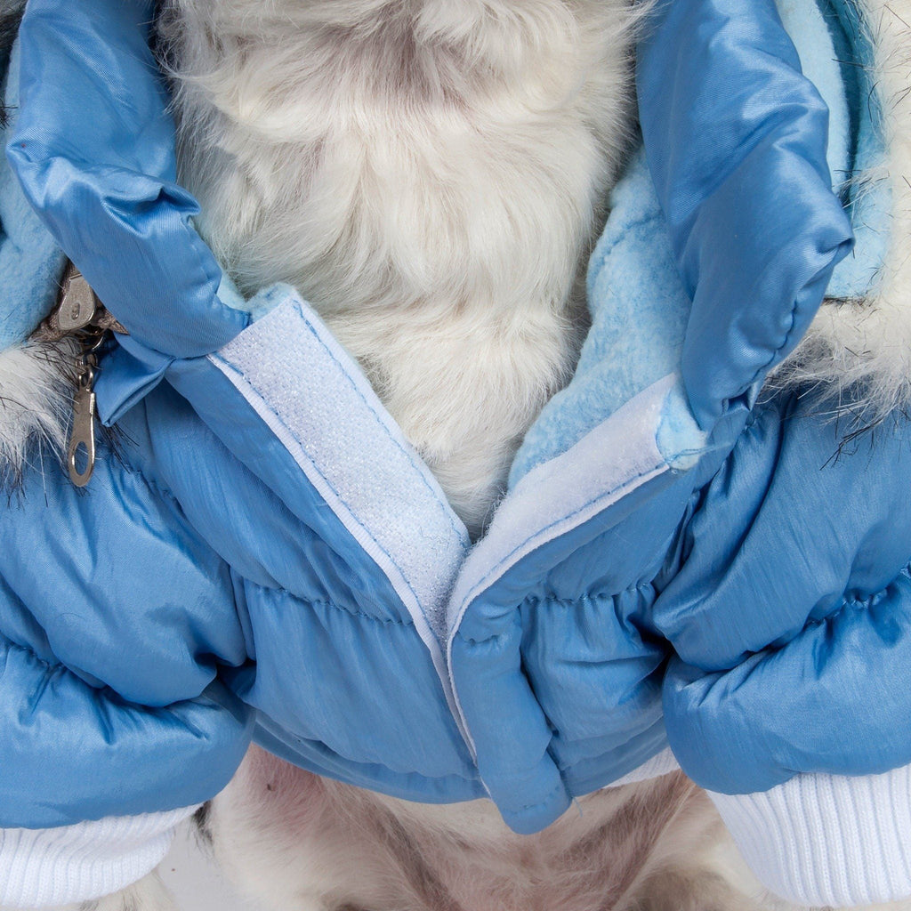 Classic Metallic Fashion 3M Insulated Dog Coat Parka with Removable Hood – Solid Colors