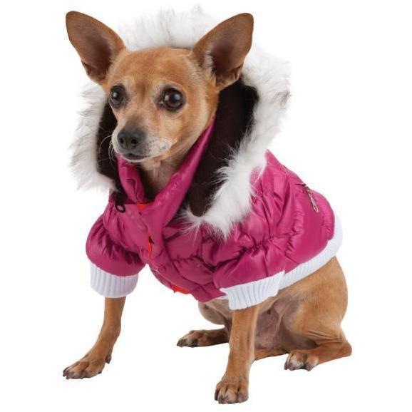 Classic Metallic Fashion 3M Insulated Dog Coat Parka with Removable Hood