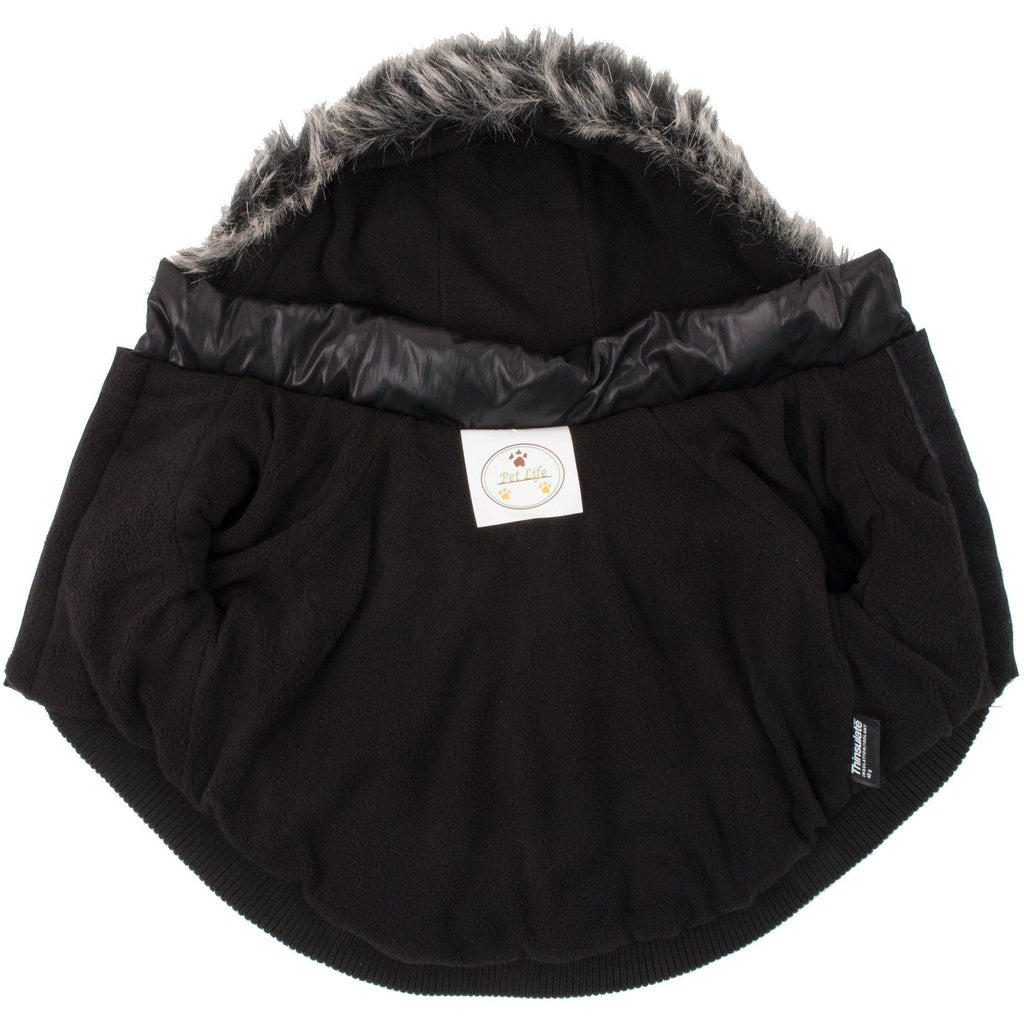 Classic Metallic Fashion 3M Insulated Dog Coat Parka with Removable Hood