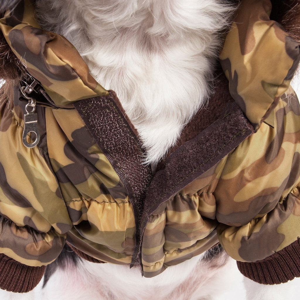 Classic Metallic Fashion 3M Insulated Dog Coat Parka with Removable Hood – Solid Colors