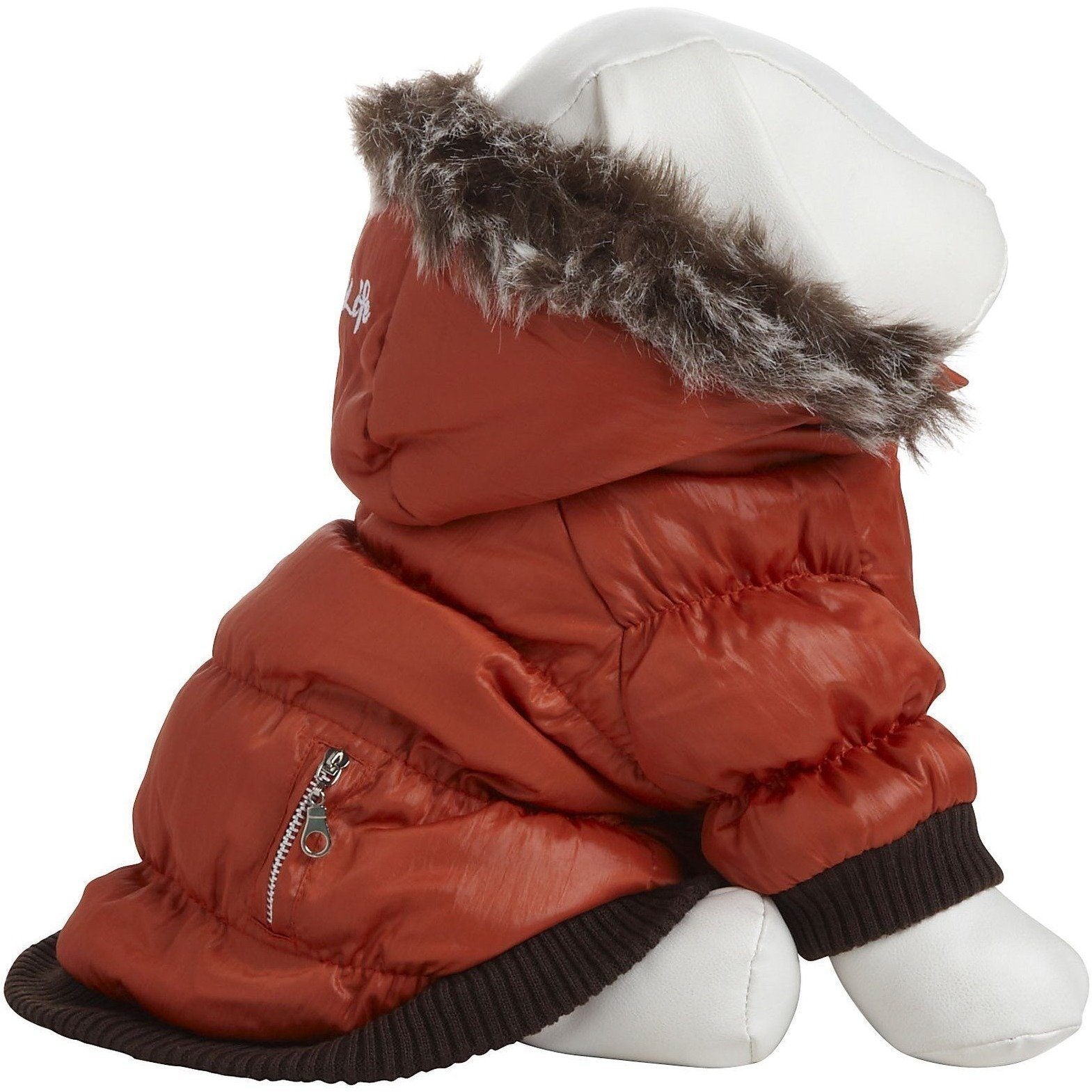 Classic Metallic Fashion 3M Insulated Dog Coat Parka with Removable Hood – Solid Colors