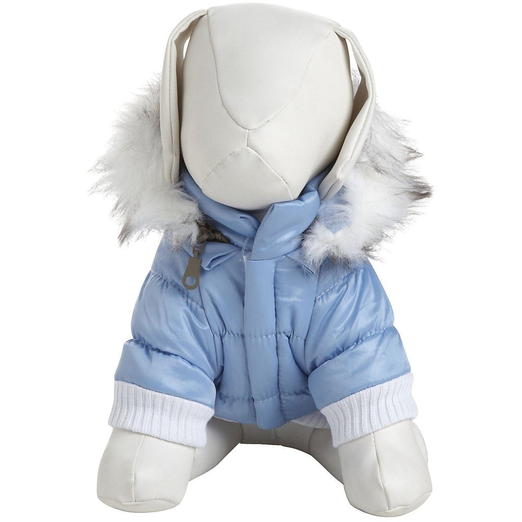 Classic Metallic Fashion 3M Insulated Dog Coat Parka with Removable Hood – Solid Colors