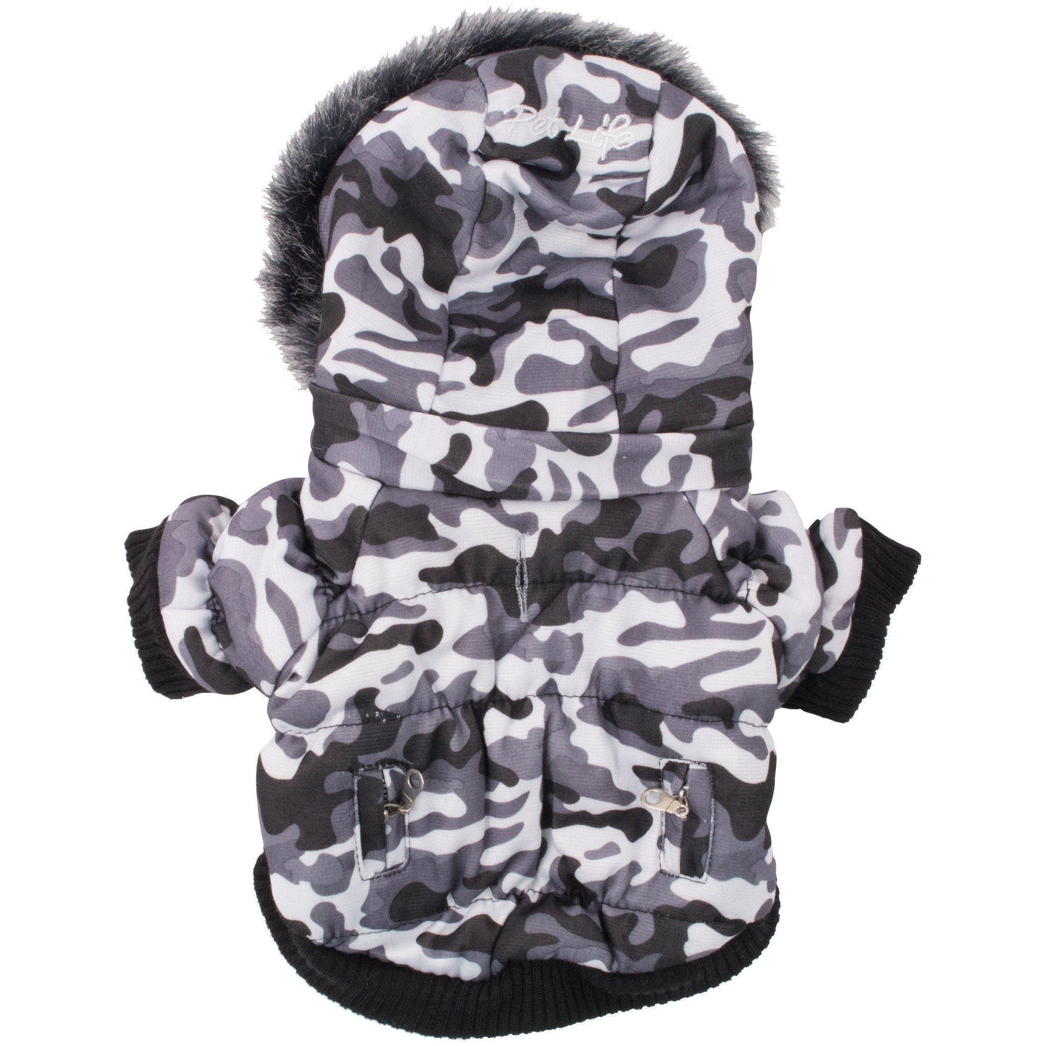 Classic Metallic Fashion 3M Insulated Dog Coat Parka with Removable Hood – Denim Style