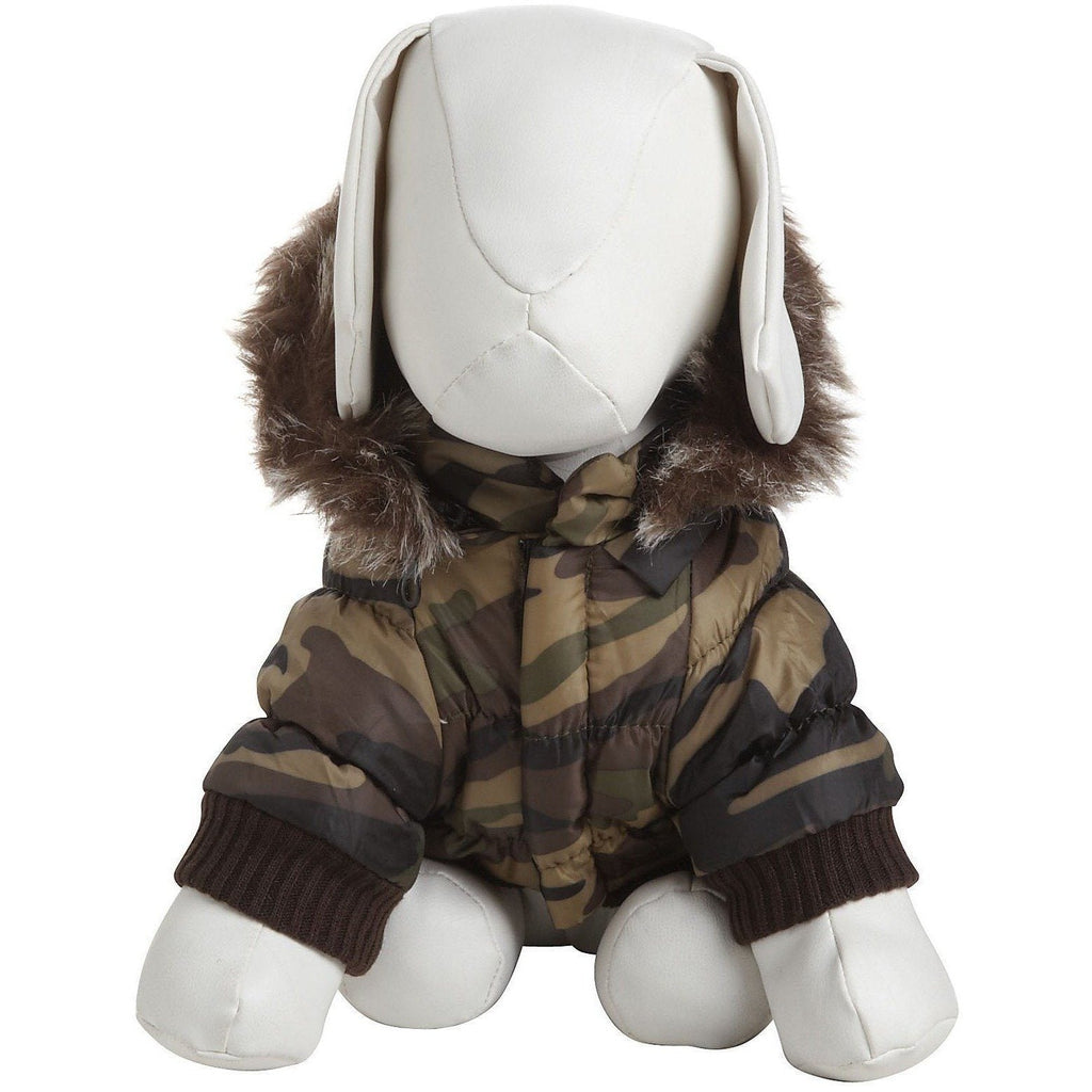 Classic Metallic Fashion 3M Insulated Dog Coat Parka with Removable Hood – Solid Colors