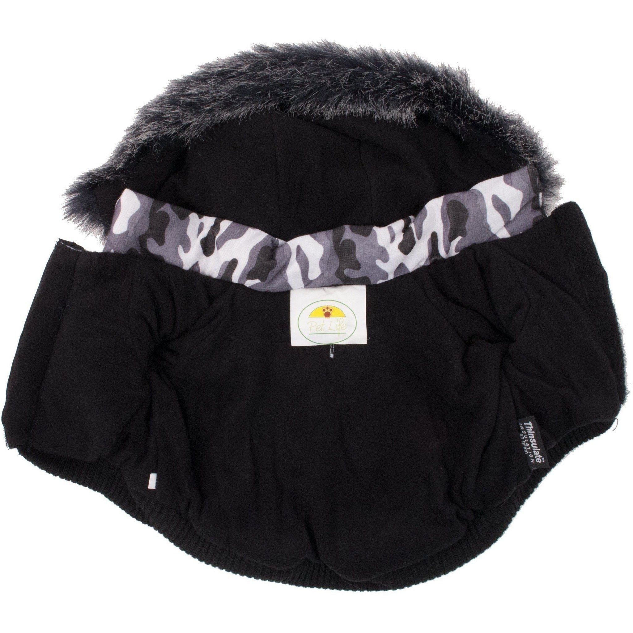 Classic Metallic Fashion 3M Insulated Dog Coat Parka with Removable Hood – Denim Style