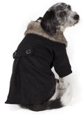 Coast-Guard Buttoned Faux-Fur Collared Wool Dog Coat