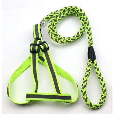 Easy Tension Reflective Stitched Adjustable 2-in-1 Dog Leash and Harness