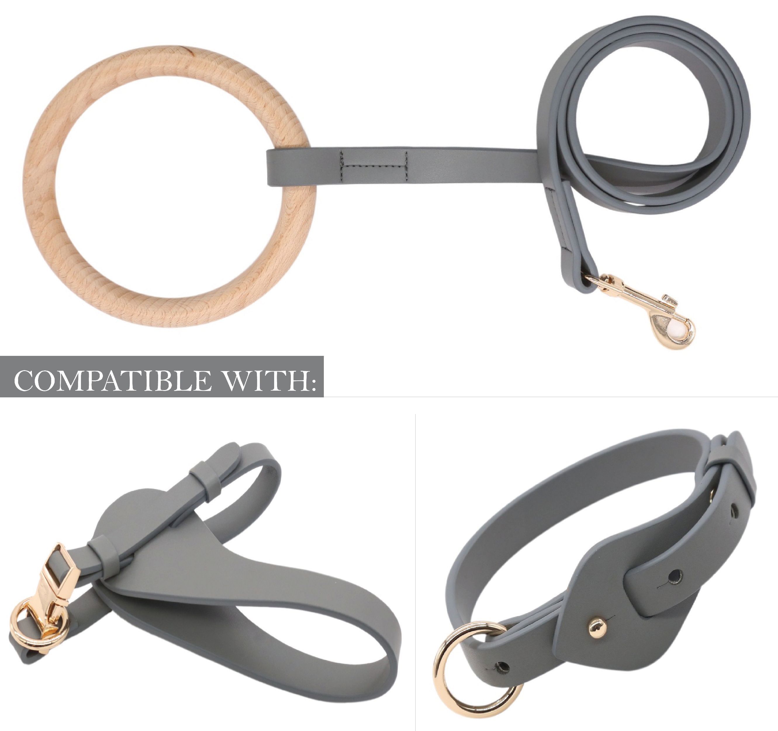 Ever-Craft Boutique Beechwood and Leather Designer Dog Leash