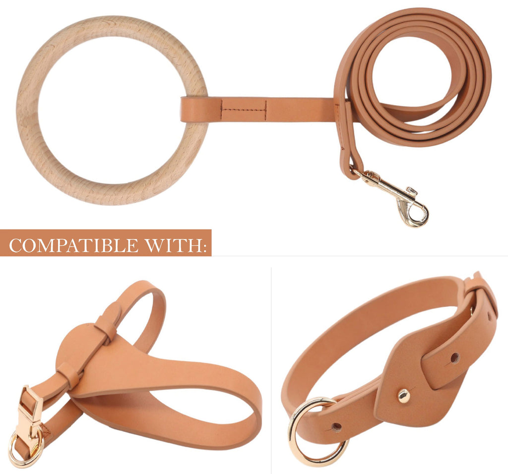 Ever-Craft Boutique Beechwood and Leather Designer Dog Leash