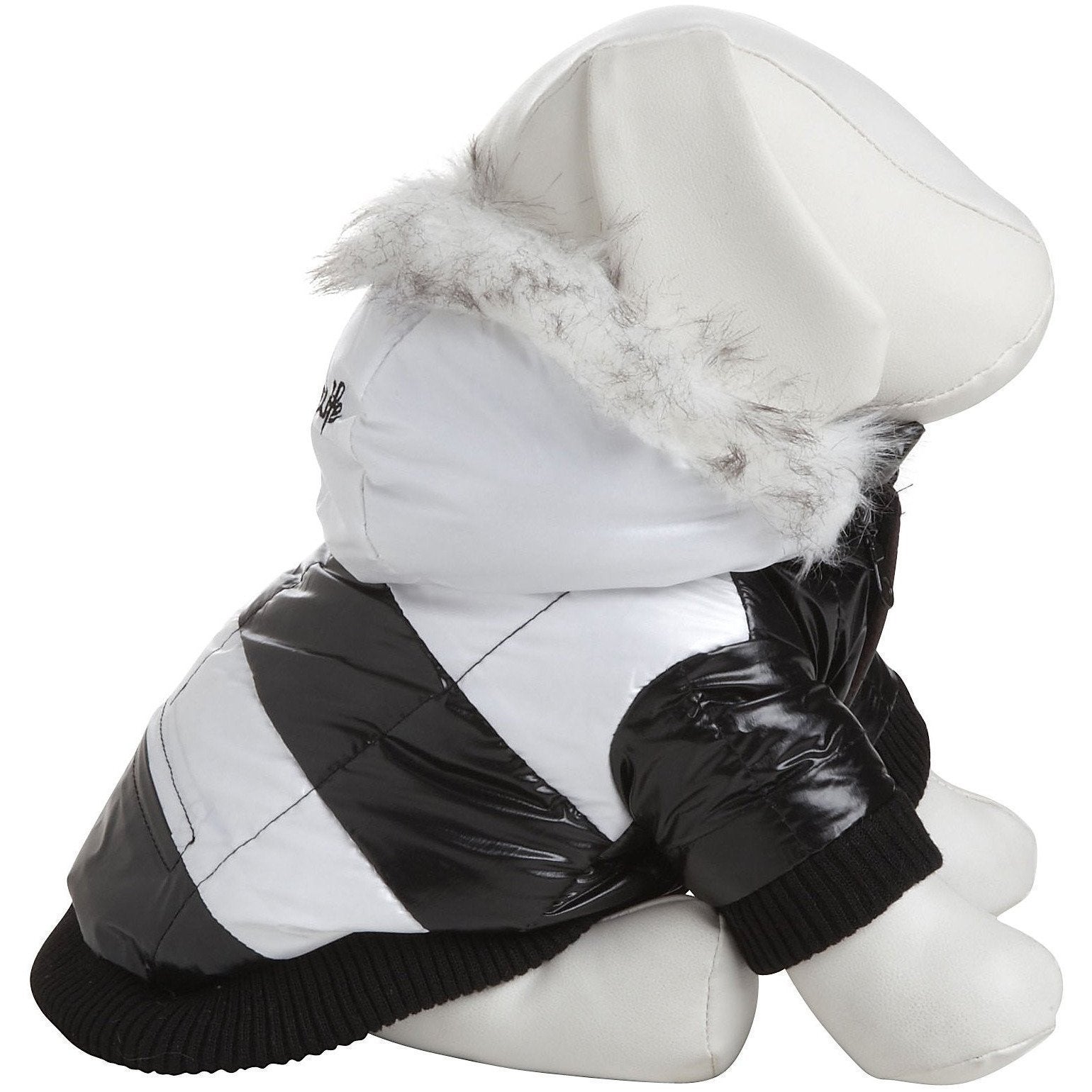 Fashion Striped 3M Insulated Ultra-Plush Dog Parka Coat with Removable Hood