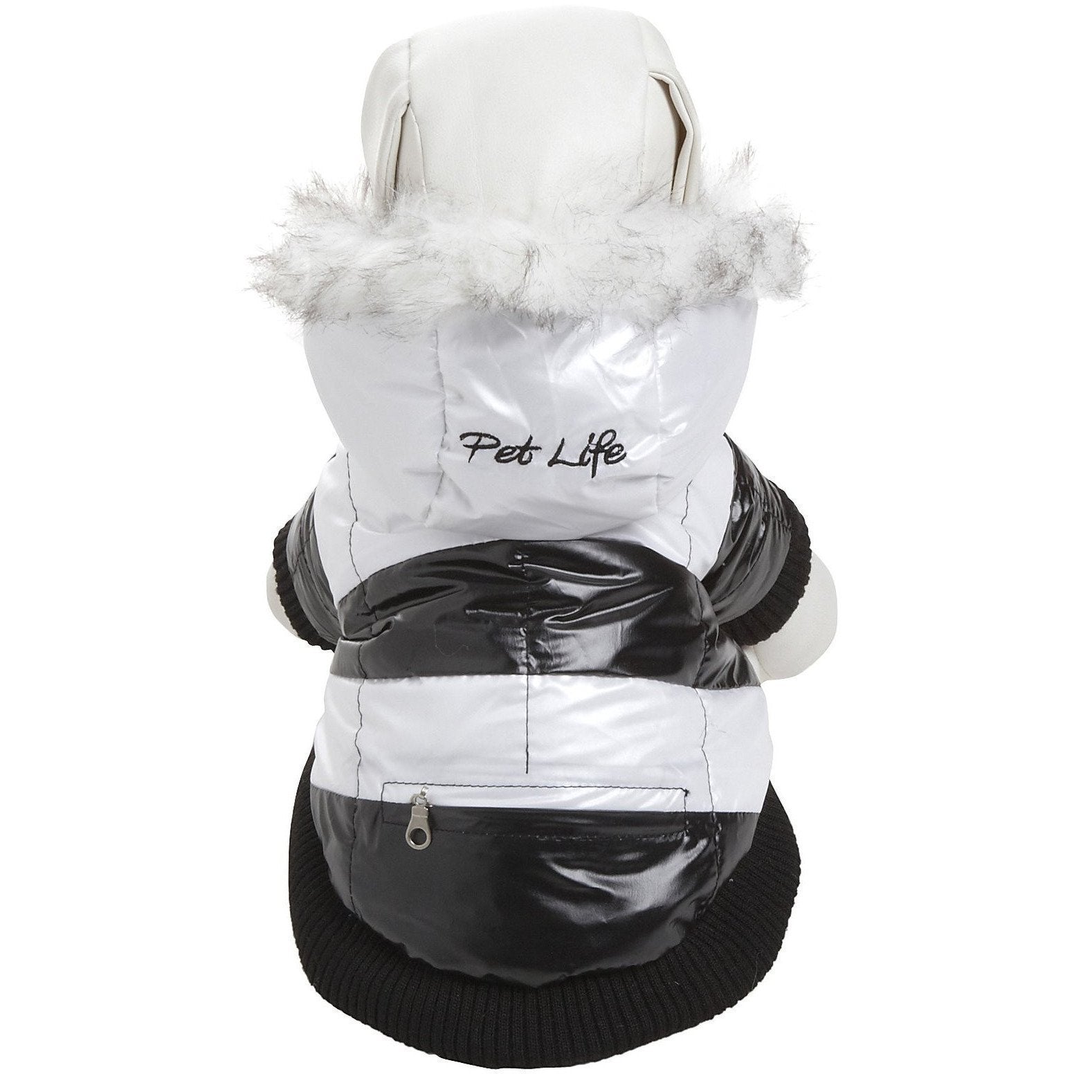 Fashion Striped 3M Insulated Ultra-Plush Dog Parka Coat with Removable Hood