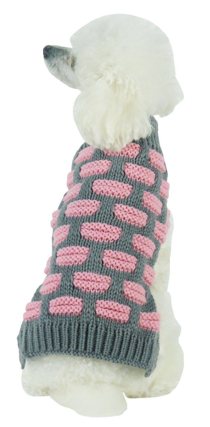 Fashion Weaved Heavy Knit Designer Ribbed Turtle Neck Dog Sweater
