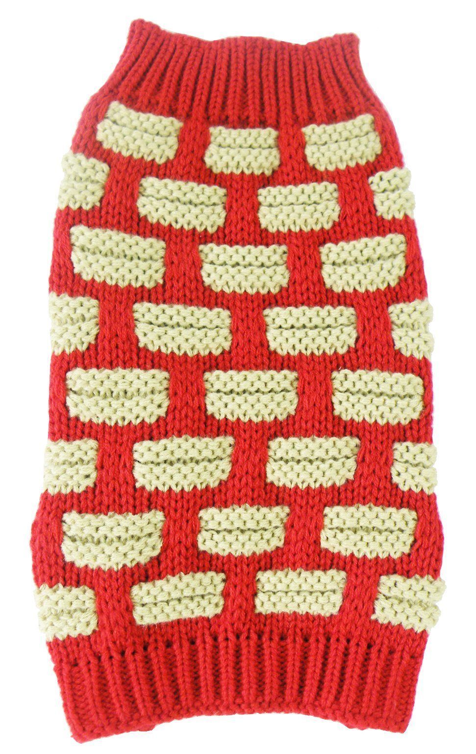 Fashion Weaved Heavy Knit Designer Ribbed Turtle Neck Dog Sweater