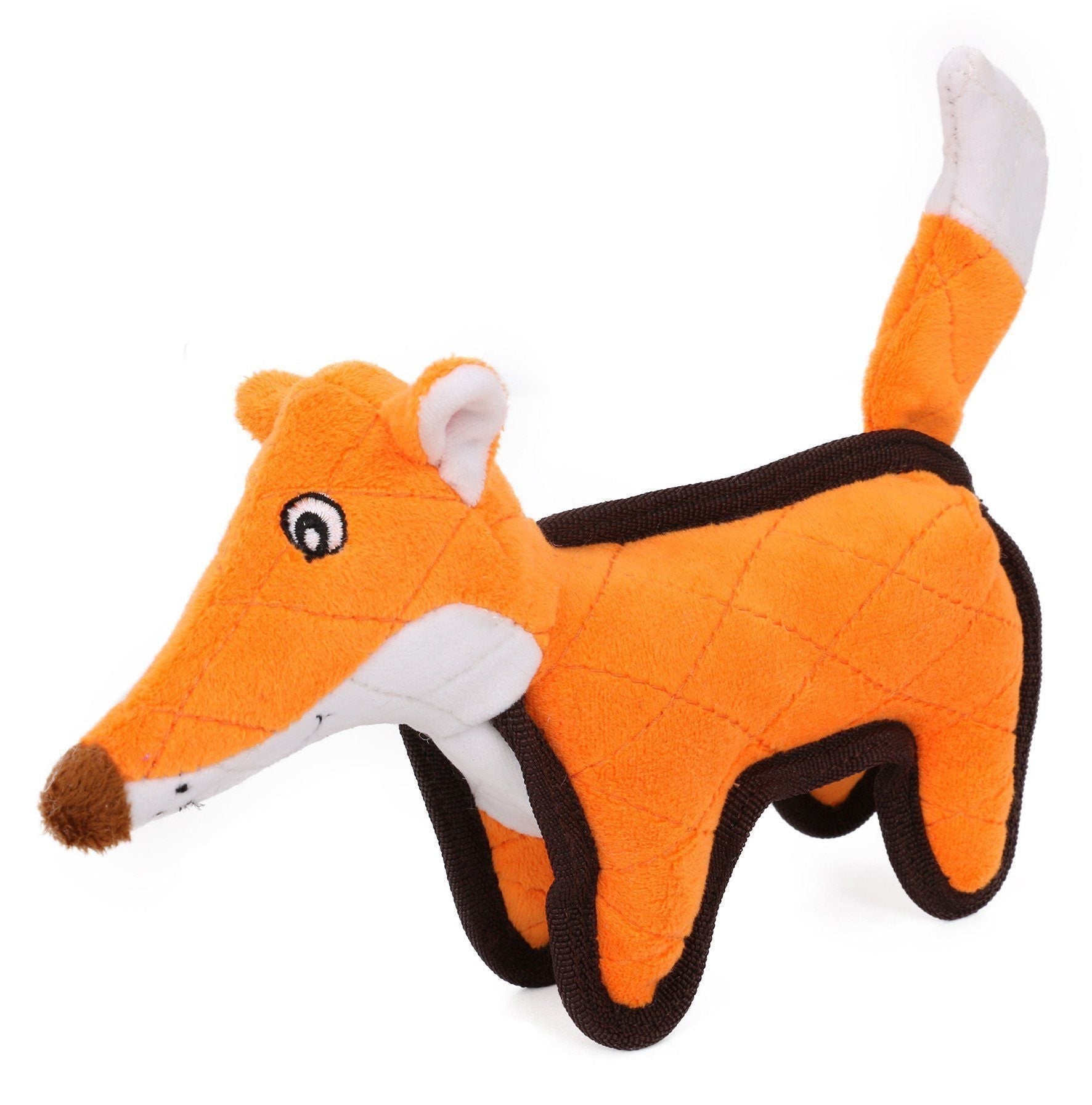 Foxy-Tail Animated Nylon Quilted Squeaker Plush Dog Toy