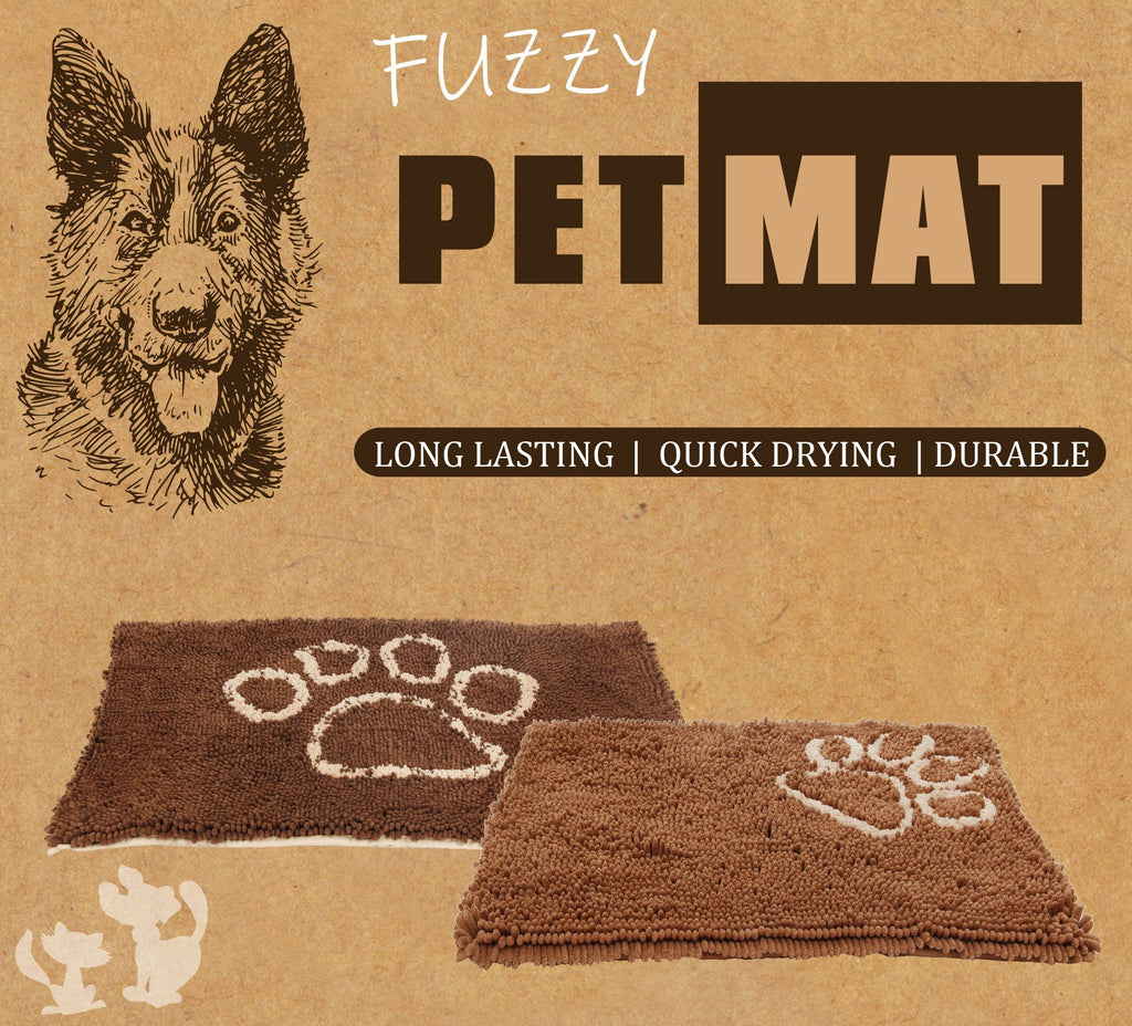 Fuzzy Quick-Drying Anti-Skid Machine Washable Dog Mat – Multiple Colors
