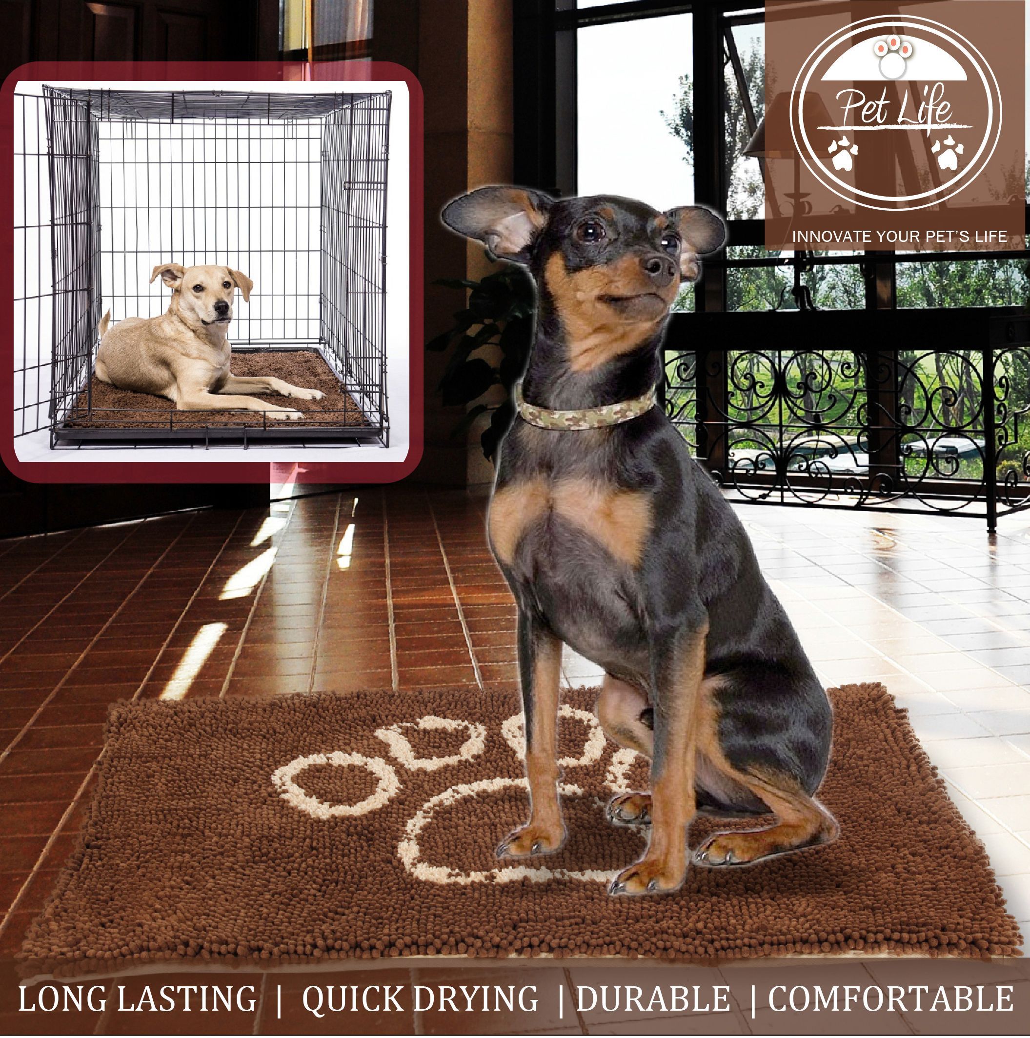 Fuzzy Quick-Drying Anti-Skid Machine Washable Dog Mat – Multiple Colors