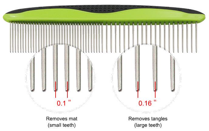 Grip Ease Wide and Narrow Tooth Grooming Pet Comb