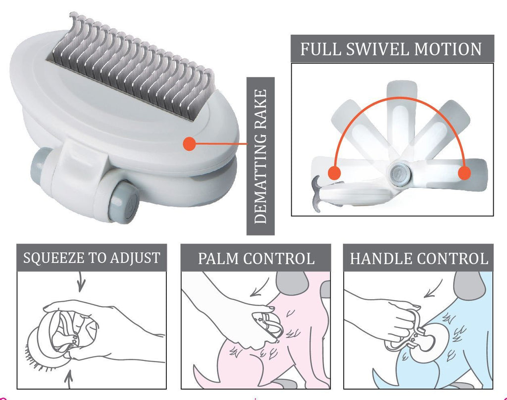 Gyrater Swivel Travel Grooming Dematting Pet Comb