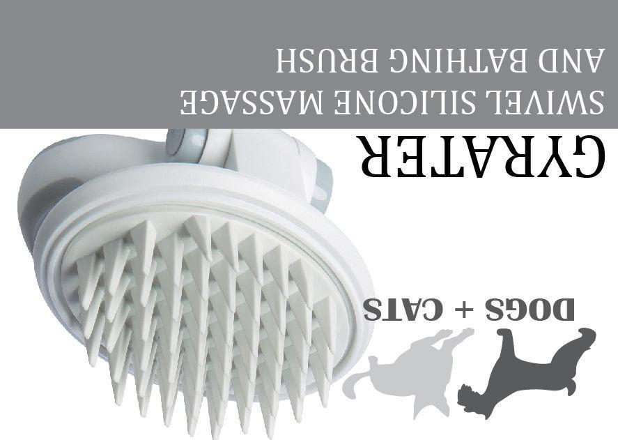 Gyrater Swivel Travel Silicone Massage Grooming Pet Brush