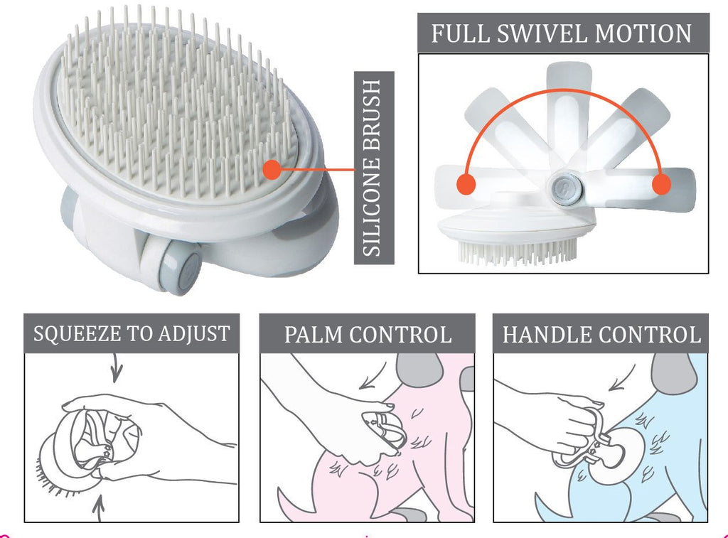 Gyrater Swivel Travel Soft Grooming Pet Pin Brush
