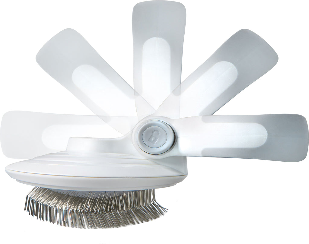 Gyrater Travel Self-Cleaning Swivel Grooming Slicker Pet Brush