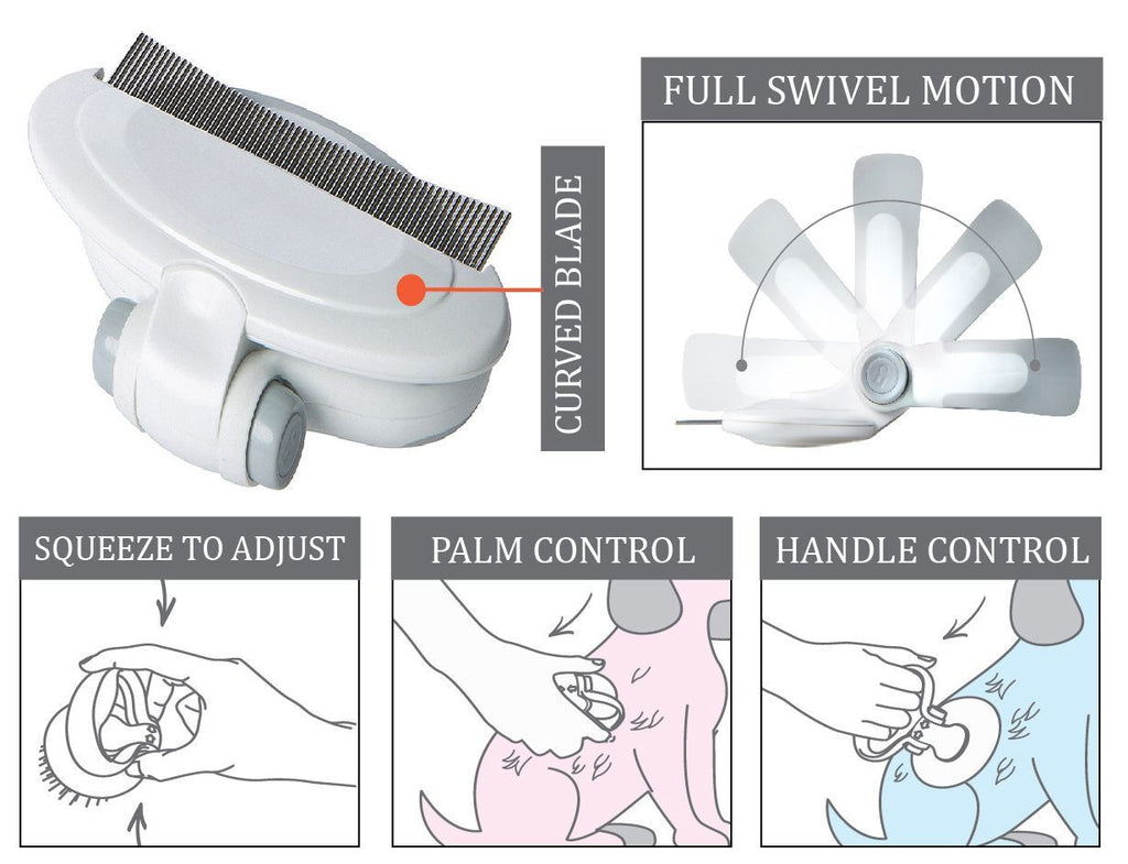 Gyrater Travel Swivel Curved Pet Grooming Pin Comb