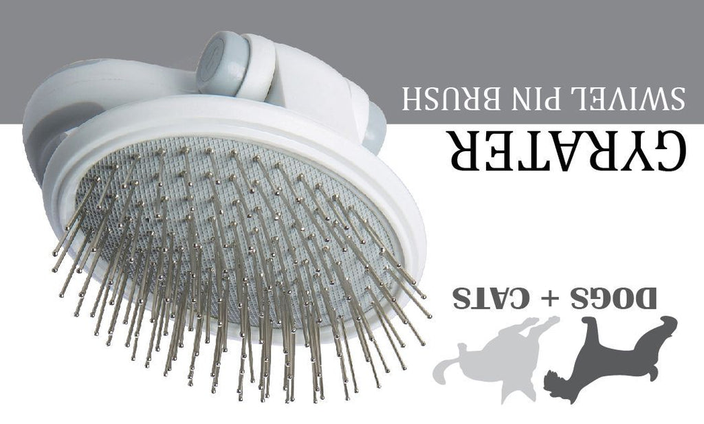 Gyrater Travel Swivel Pet Grooming Pin Brush