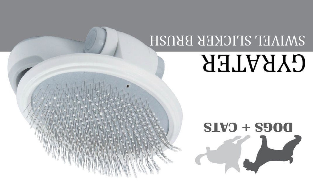 Gyrater Travel Swivel Pet Grooming Slicker Brush